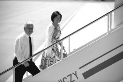 Prezydent Lech Kaczyński wraz z małżonką
